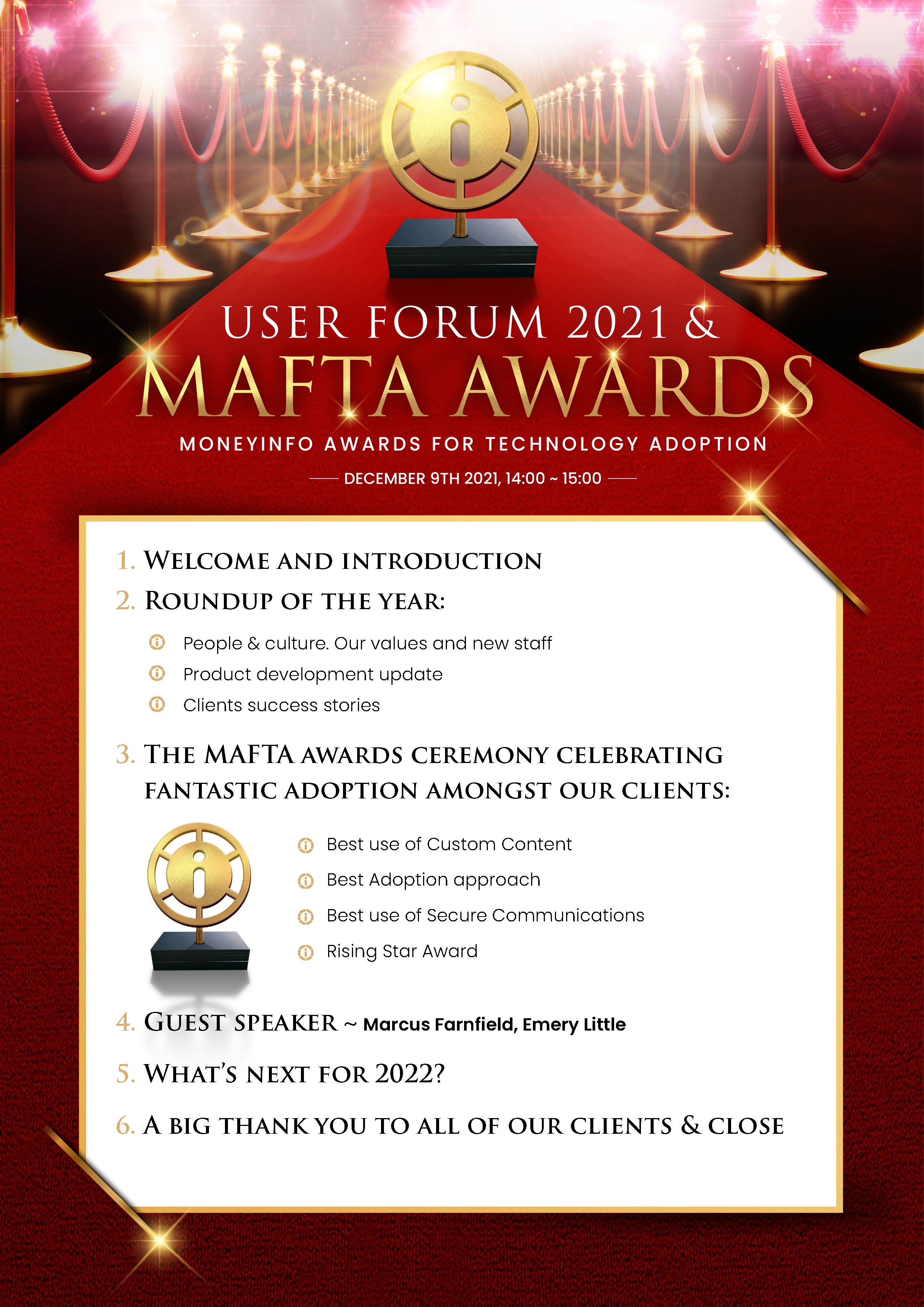 Newsletter November 2021 - User Forum 2021 and MAFTA Awards Agenda V4